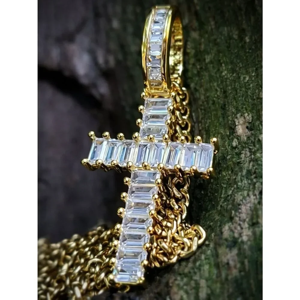 Baguette Cross Necklace
